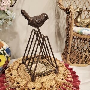 Vintage Metal Bird Coaster Holder